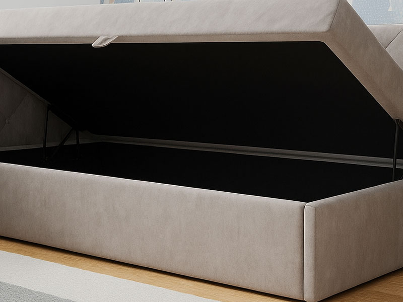 детско ъглово тапицирано легло с матрак и ракла simba