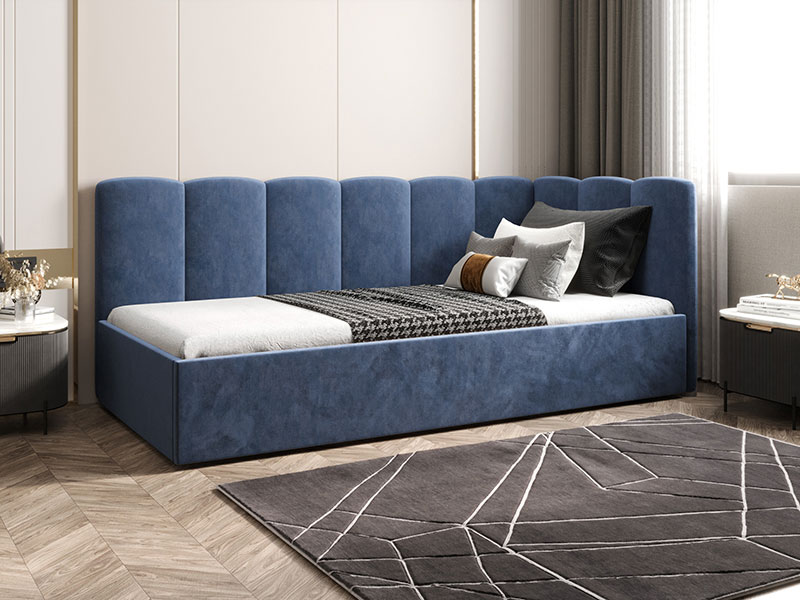 детско ъглово тапицирано легло с матрак и ракла simba