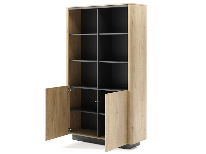 етажерка с две врати и рафтове в дъб