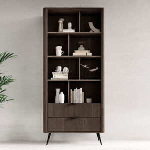 висока етажерка с две чекмеджета дъб дунин - черно veris a las