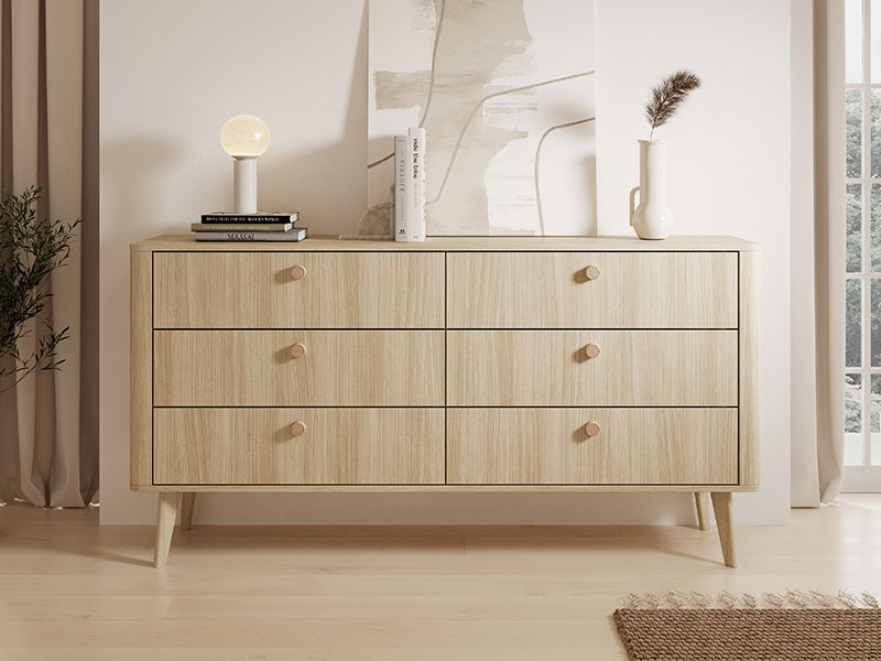 голям скрин с чекмеджета дъб бариста viki c las