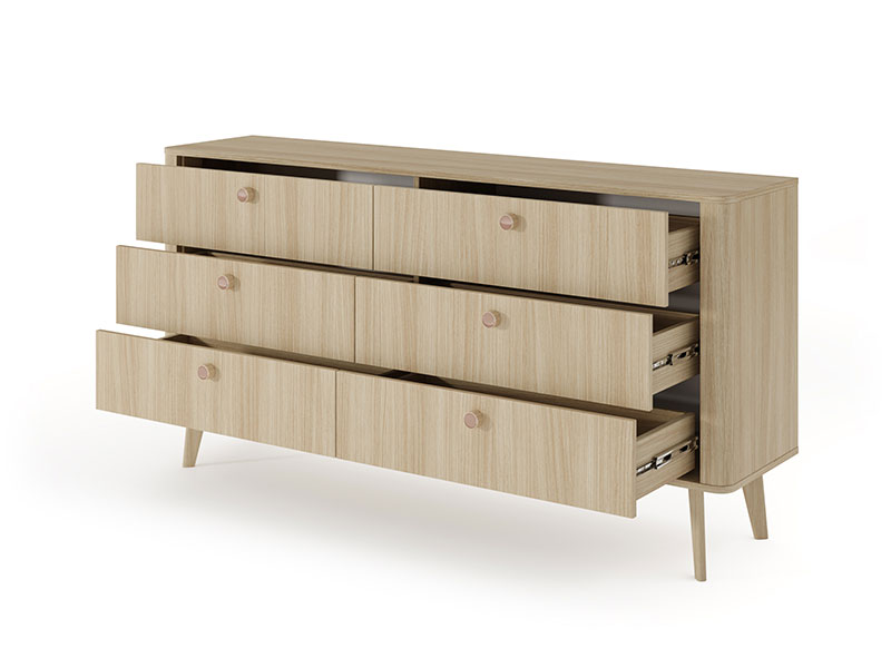 голям скрин с чекмеджета дъб бариста viki c las