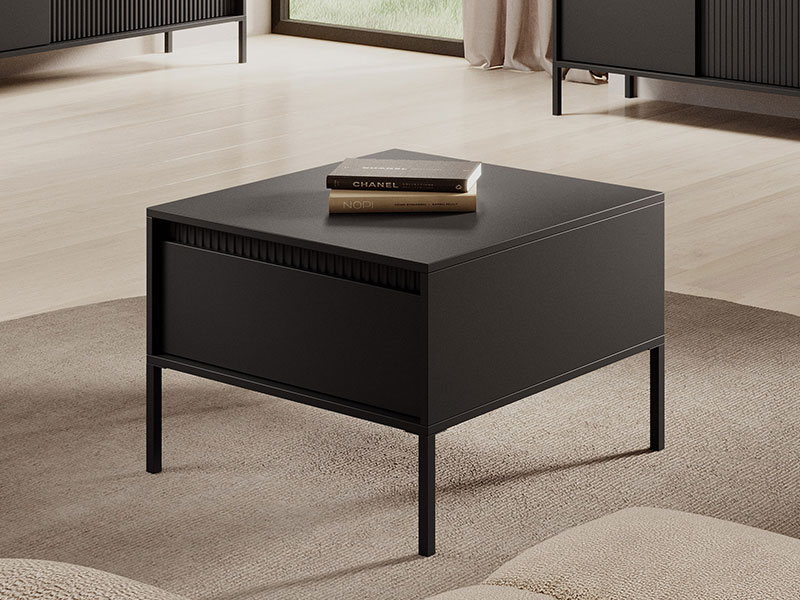 холна маса с чекмедже черно - бежово senso f las