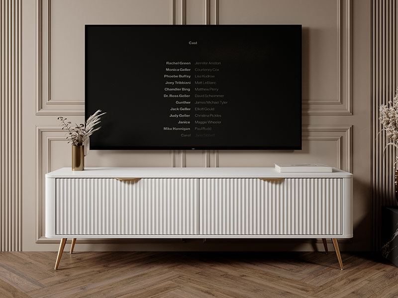 малък тв шкаф с две врати бяло или черно lante f las