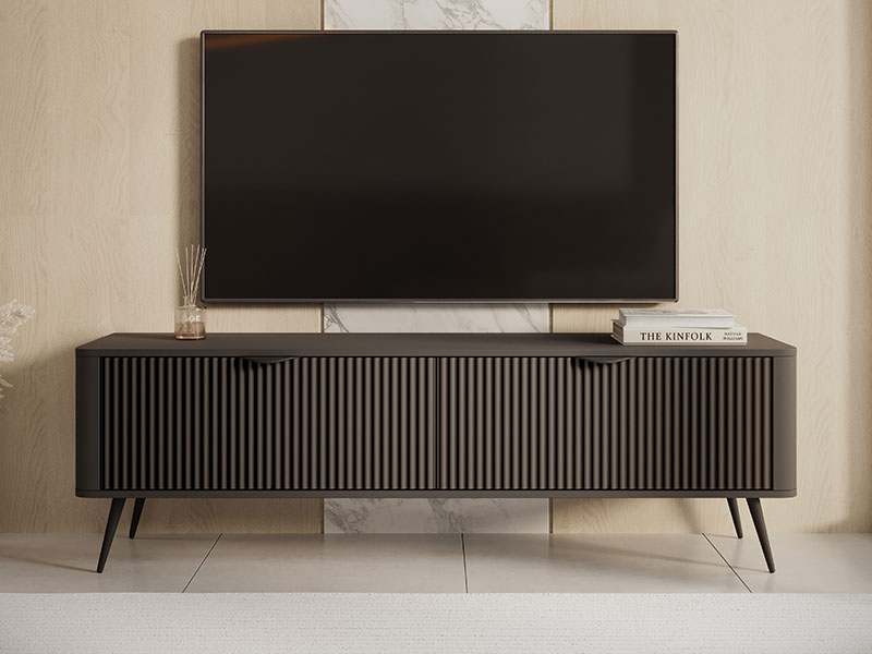 малък тв шкаф с две врати бяло или черно lante f las