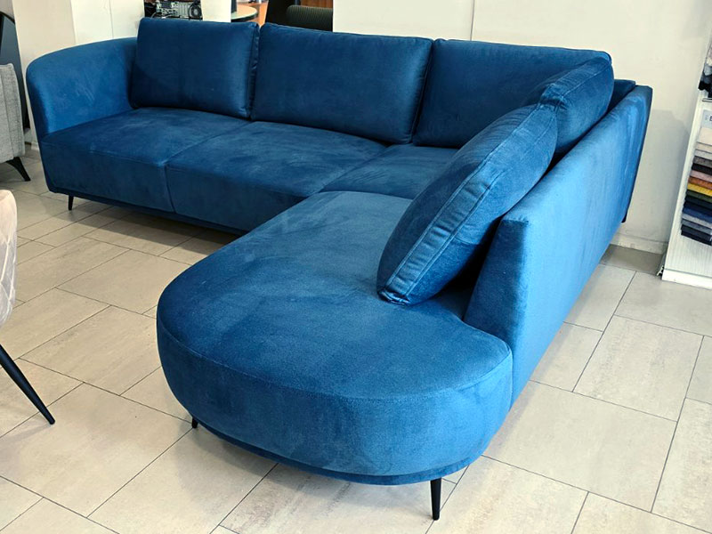намаление на ъглов разтегателен диван stelvio в син цвят