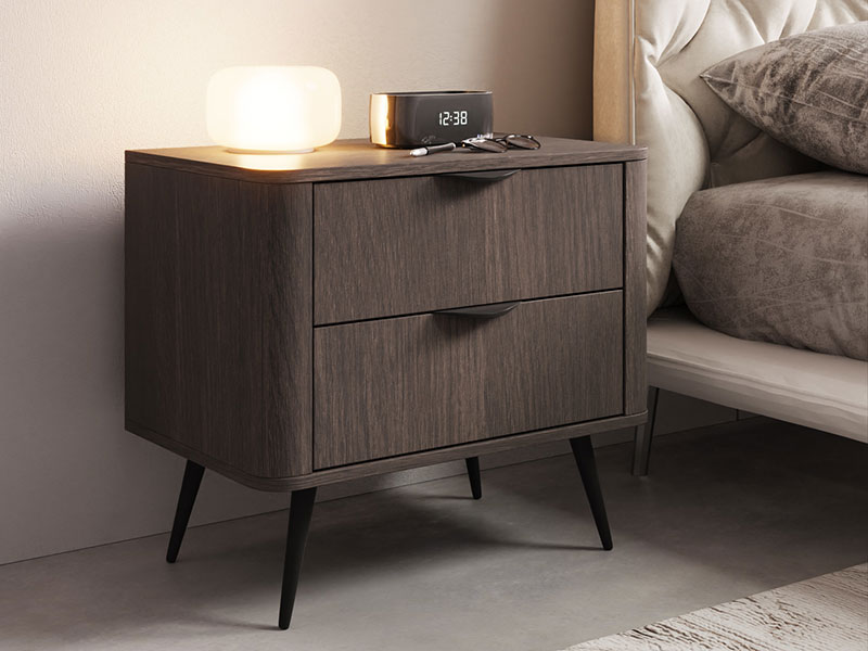 висока етажерка с две чекмеджета дъб дунин - черно veris a las