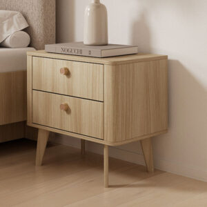 нощно шкафче с чекмеджета дъб бариста viki e las