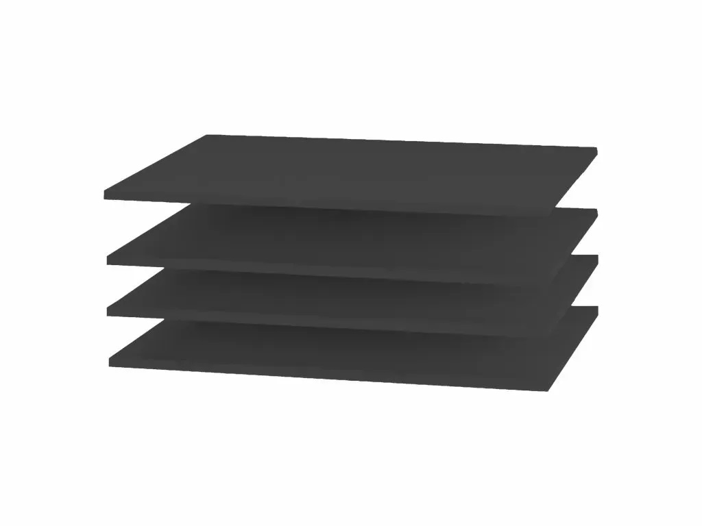 комплект четири рафта за гардероб sandbox черно pia