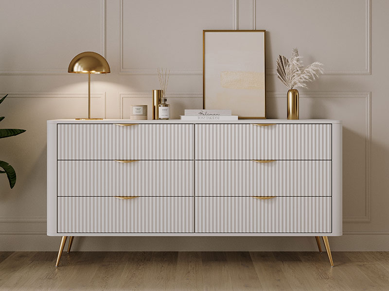 скрин с шест чекмеджета бяло или черно lante b las