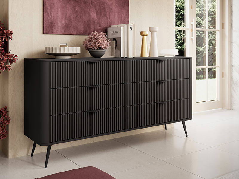 скрин с шест чекмеджета бяло или черно lante b las