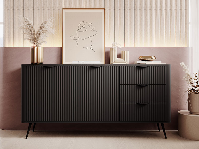 скрин с врати и чекмеджета бяло или черно lante c las