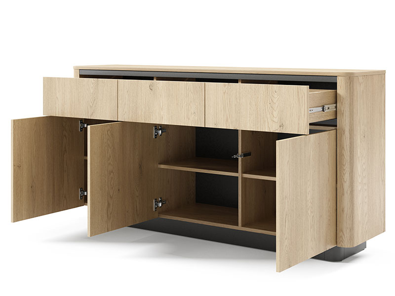 скрин с три врати и три чекмеджета в дъб