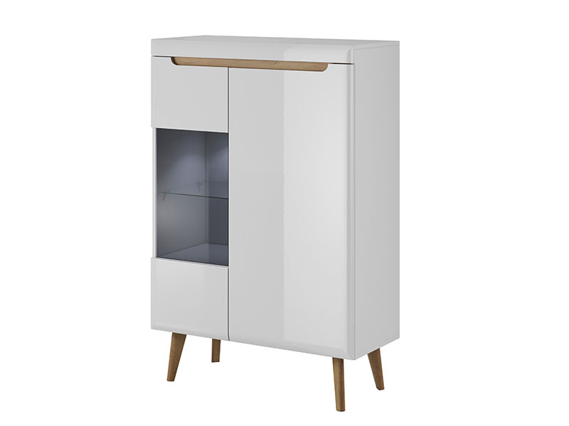 шкаф с една плътна врата и една витрина nordi nwt90 pia