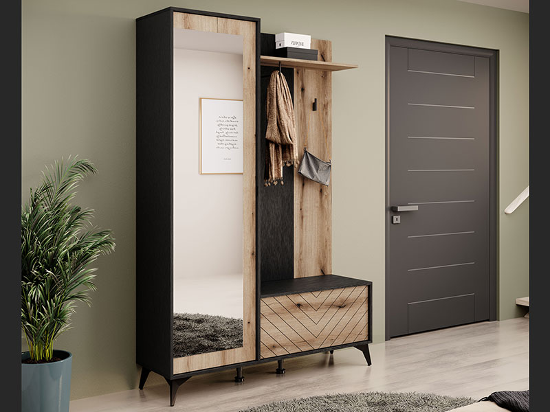 портманто diamond pia черно-дъб