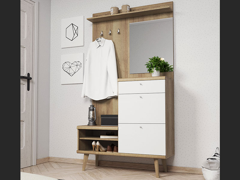 портманто primo pia дъб ривера и бяло мат