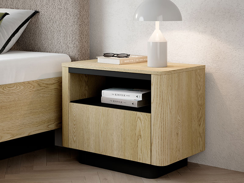 нощно шкафче дъб-черно torro g las