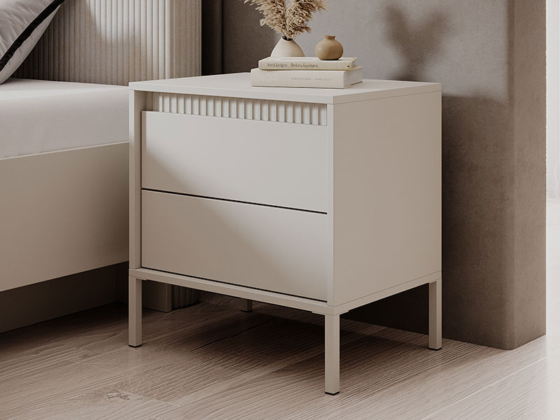 нощно шкафче с чекмеджета черно - бежово senso g las