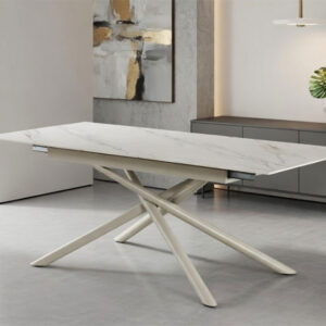 трапезна маса victoria бежова основа / плот златен мрамор